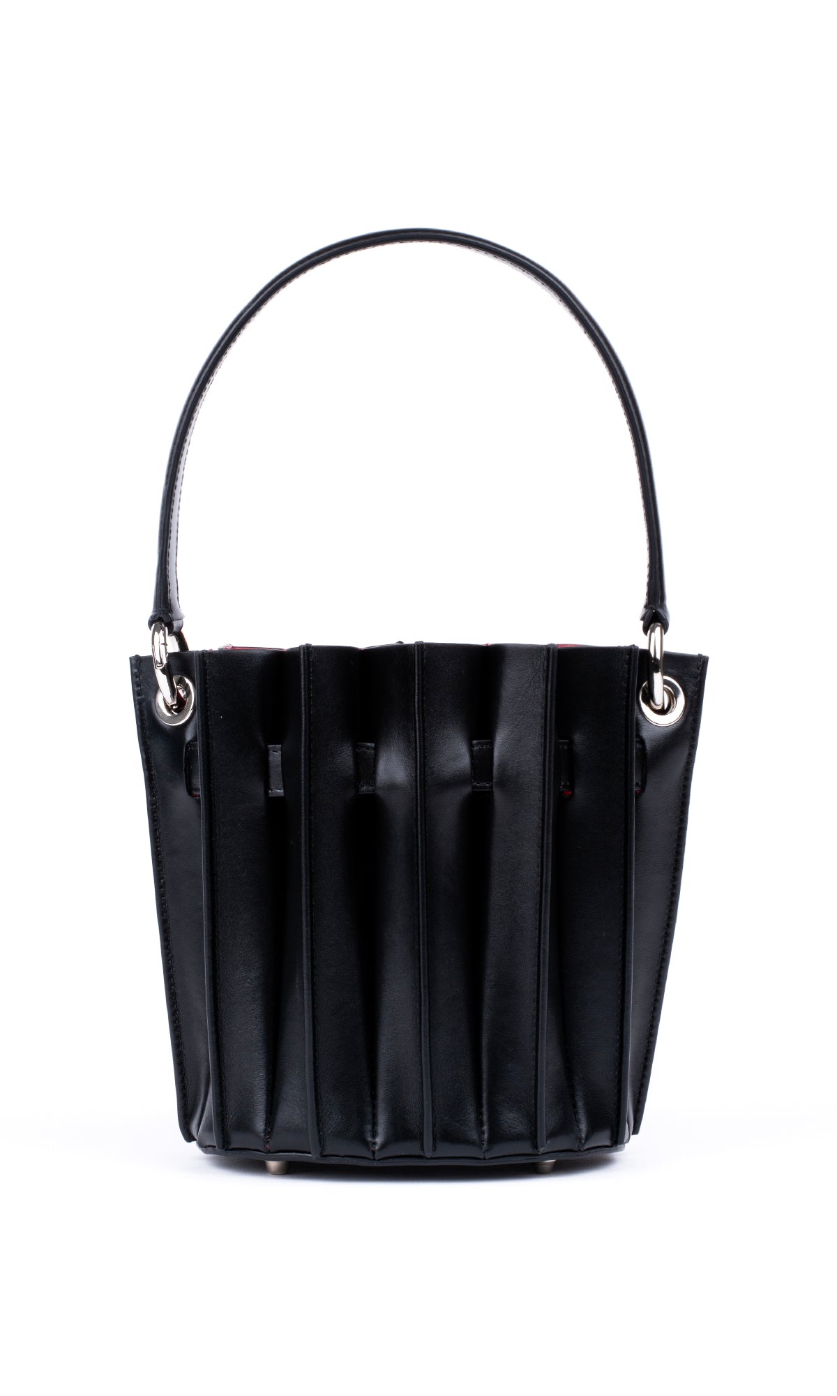 Plissé Bucket Bag – Black Flame