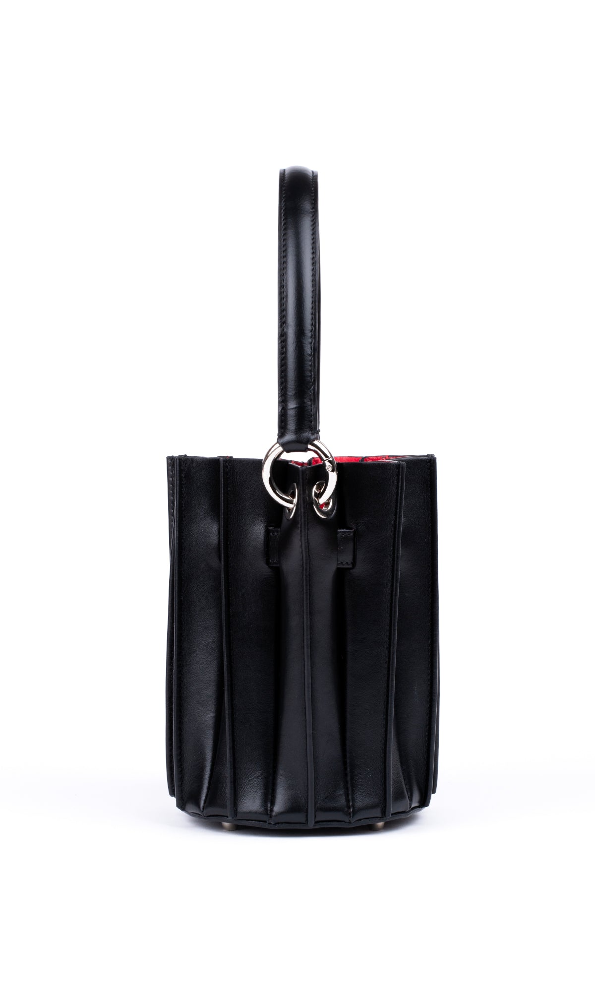 Plissé Bucket Bag – Black Flame
