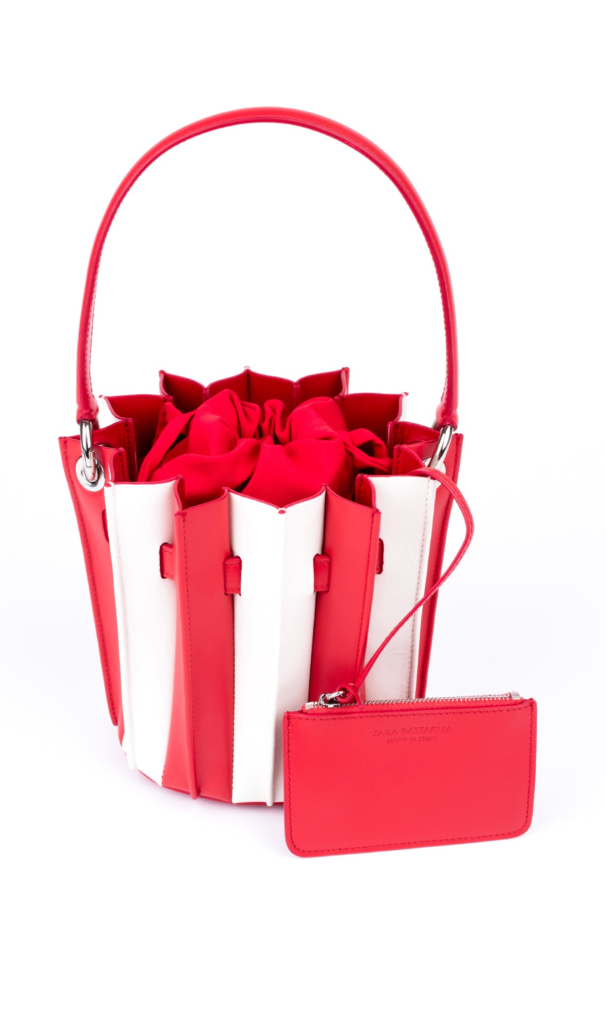 Plissé Bucket Bag – Red Mediterraneo