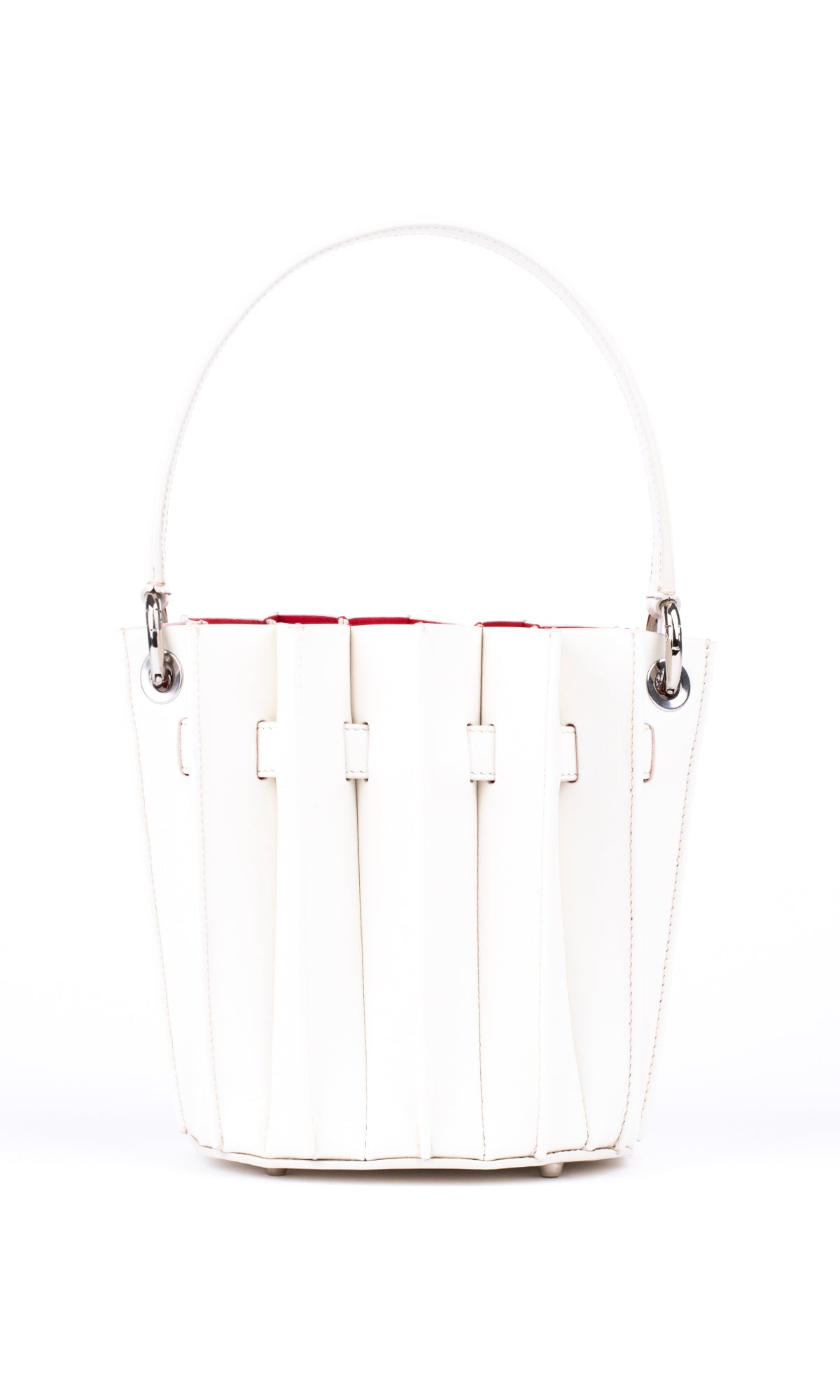 Plissé Bucket Bag – White Clarity