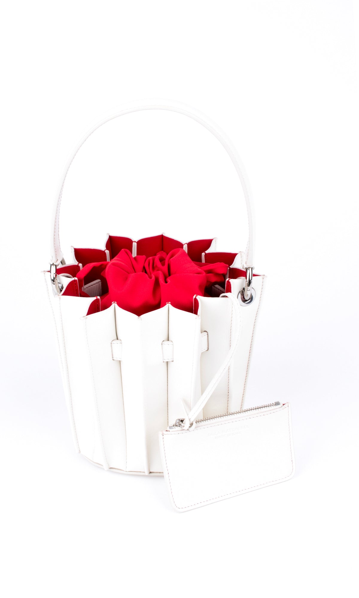 Plissé Bucket Bag – White Clarity