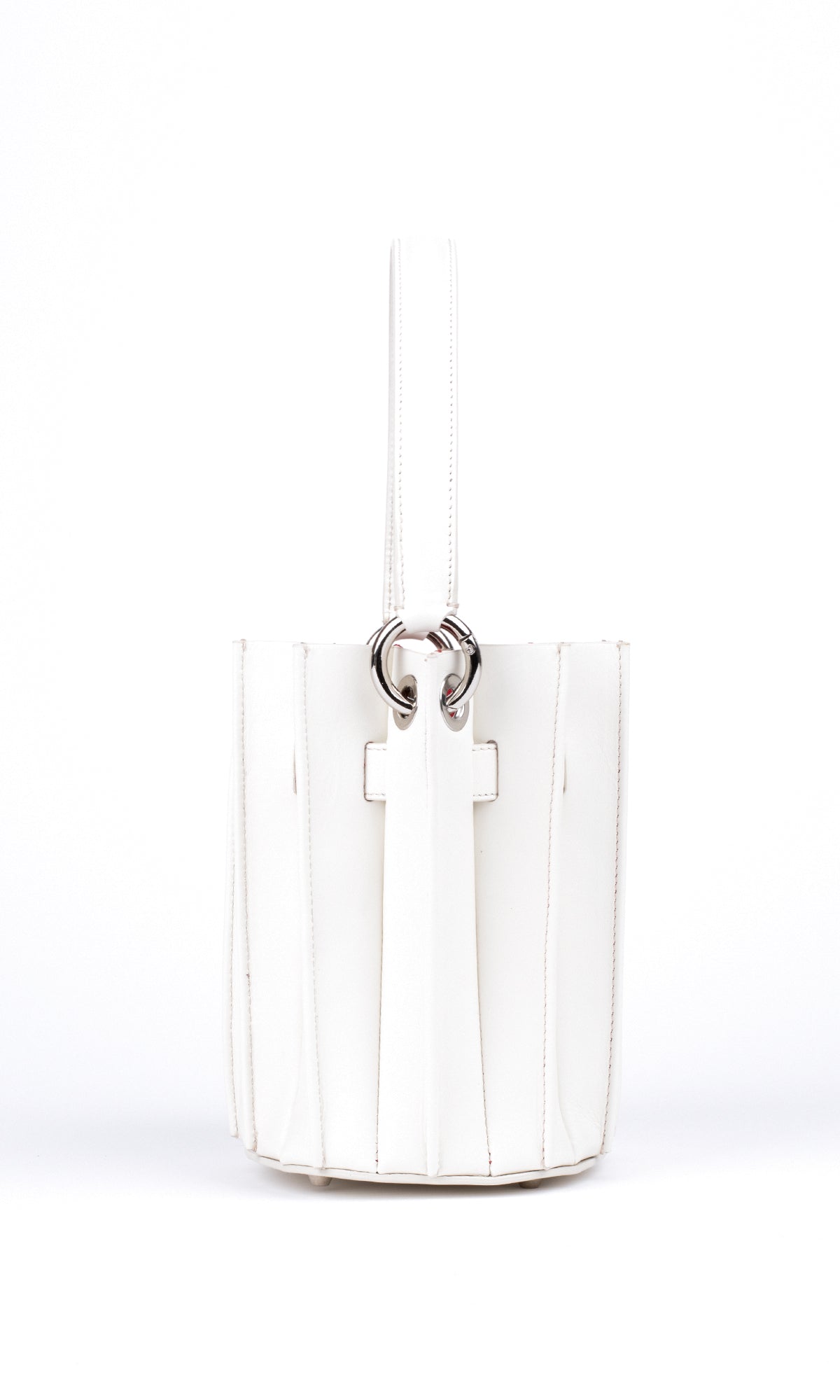 Plissé Bucket Bag – White Clarity