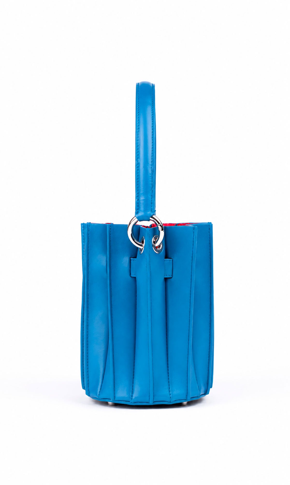 Plissé Bucket Bag – Blue Capri