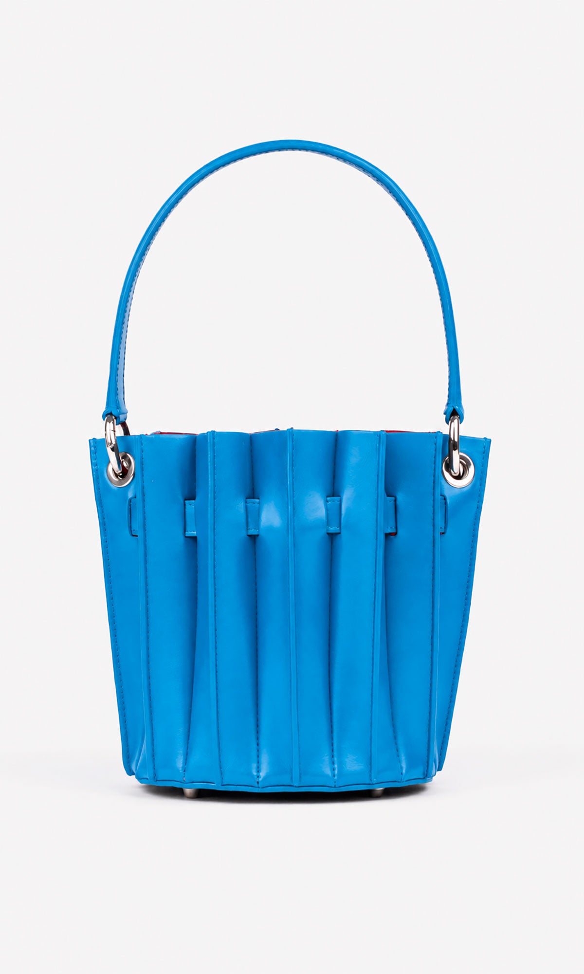 Plissé Bucket Bag – Blue Capri