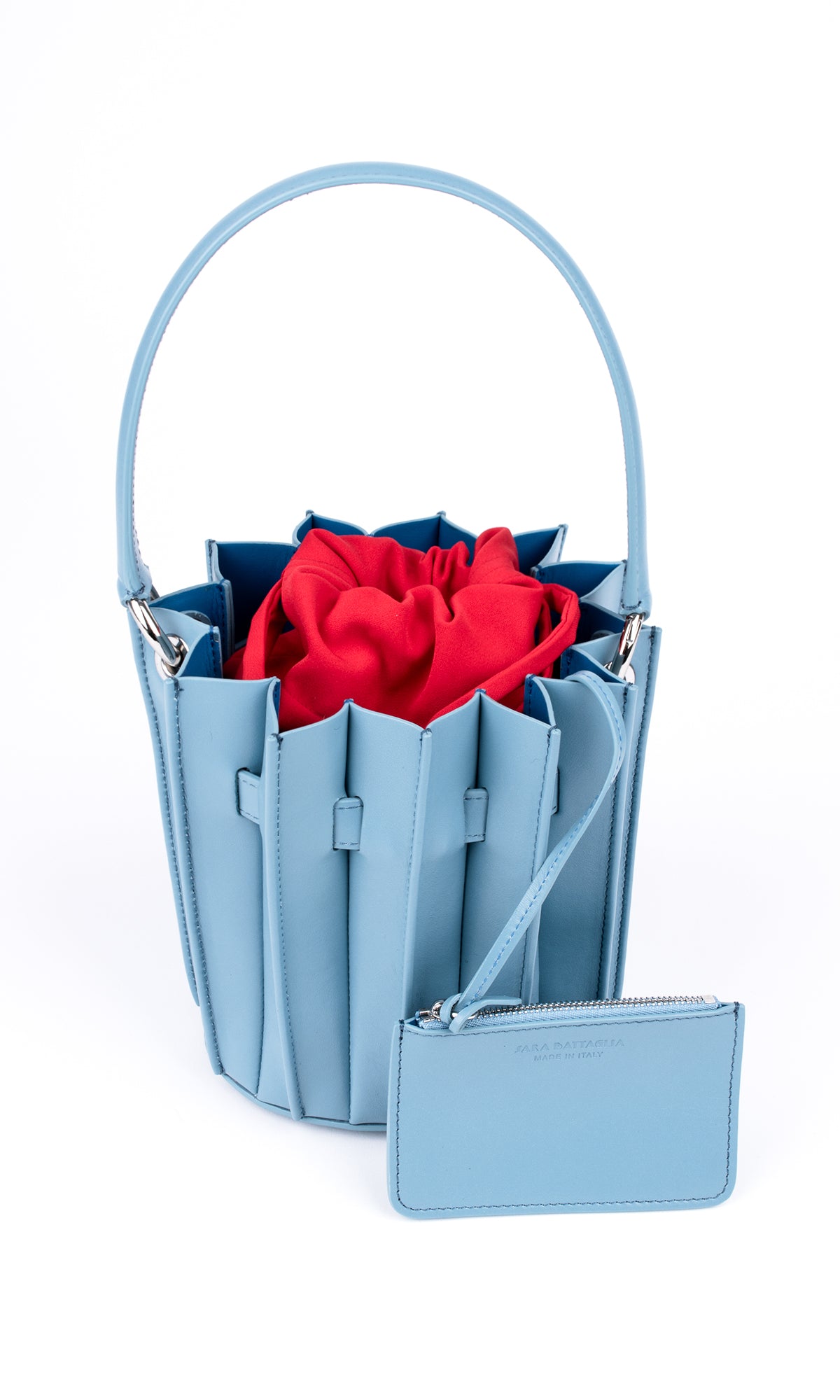 Plissé Bucket Bag – Sky