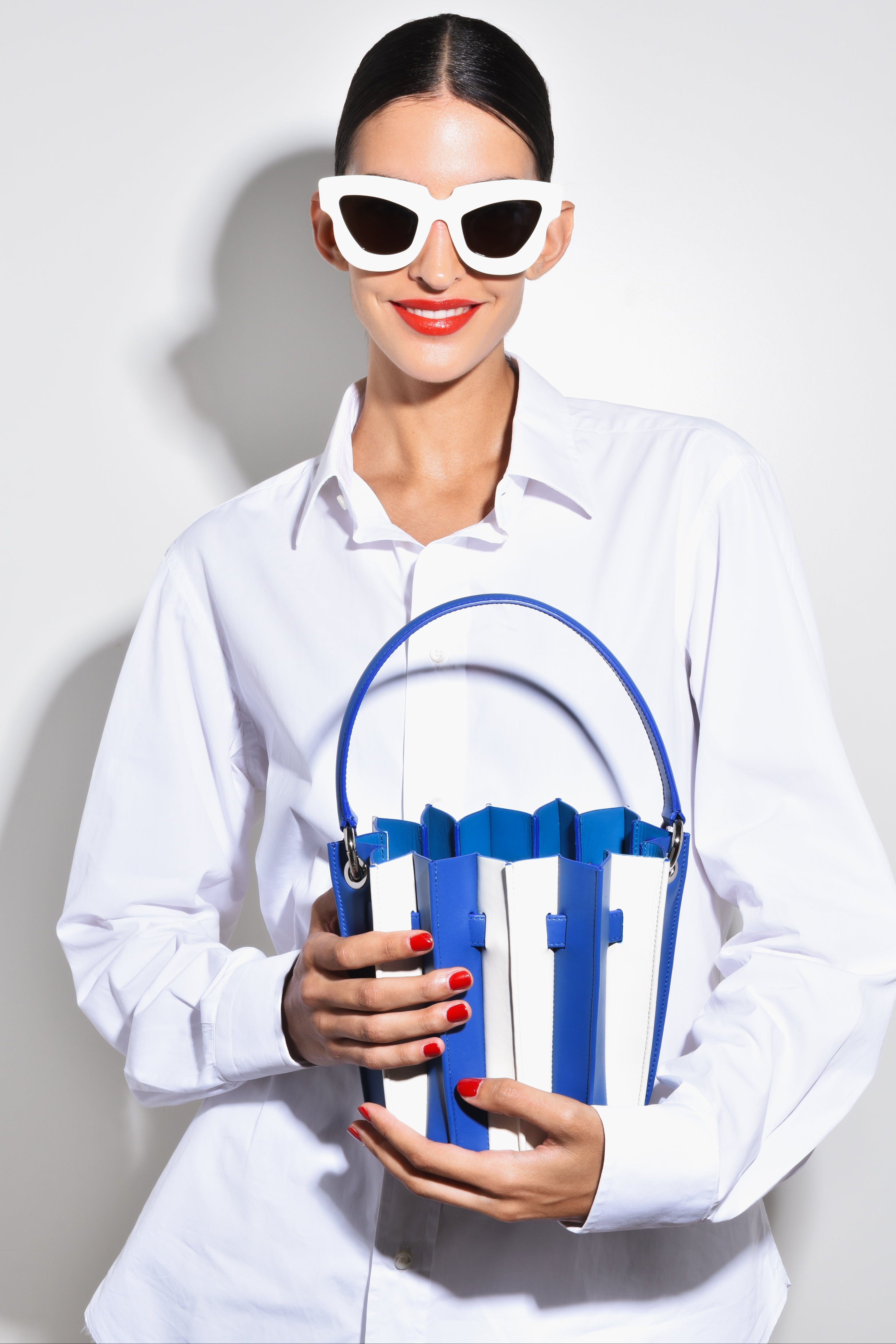 Plissé Bucket Bag – Blu Mediterraneo