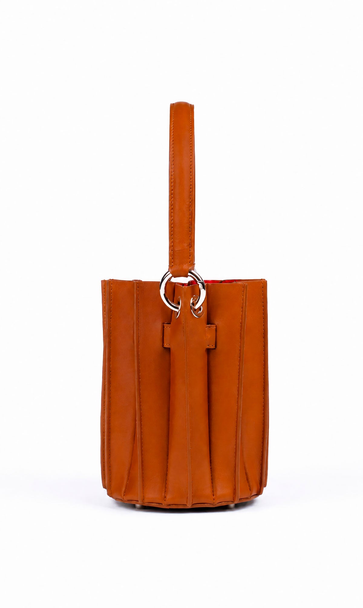 Plissé Bucket Bag – Cognac
